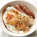 toccot's cooksnap of when they made 体力ゼロでも作れるウインナー目玉焼き丼.