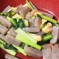 ある晴れた日曜日's cooksnap of when they made 小松菜とコンニャクの炒め煮.