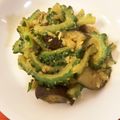 caruga's cooksnap of when they made 茄子とゴーヤの味噌炒め.