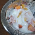 NEKOほっぺ's cooksnap of when they made ★桃ヨーグルト★腸活&変色防止に.