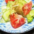 ★むさ's cooksnap of when they made キュウリ・ワカメ・トマト・生姜の酢の物　.