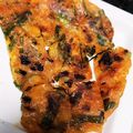 ☆さっちん＠'s cooksnap of when they made 米粉で作るもちもちキムチチーズチヂミ.