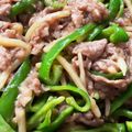 manikey's cooksnap of when they made 牛肉とピーマンのオイスタースタミナ炒め☆.