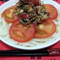 カリーナ's cooksnap of when they made サバ缶とトマトの冷製うどん.