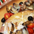 ＊monaco's cooksnap of when they made あさりと鯛　アクアパッツァ.