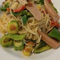 オペル's cooksnap of when they made ワンパンで♪茄子とゴーヤのトマトパスタ.