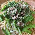 zipnzippy's cooksnap of when they made 五右衛門風 豚しゃぶと水菜の和風パスタ☆.
