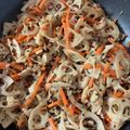R2016's cooksnap of when they made レンコンとにんじんとひき肉のきんぴら.