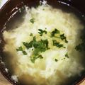クックM96XDX☆'s cooksnap of when they made 鶏むね･鶏もものゆで鶏の旨みで！卵スープ.