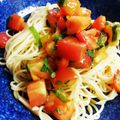 牛刀親父's cooksnap of when they made ポン酢で簡単☆トマトと大葉の冷製パスタ.