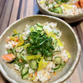 ちゃかぴまま's cooksnap of when they made 鮭と茗荷、胡瓜、沢庵の混ぜご飯.