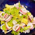MizuhoBank's cooksnap of when they made ヤリイカとセロリの葉っぱの炒め物.