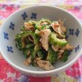 バカリャウ's cooksnap of when they made ゴーヤとささみの梅かつお和え.