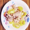 marimomori's cooksnap of when they made バナナ南蛮の肉炒め★辛いです.