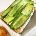 よねすと's cooksnap of when they made きゅうりとクリームチーズのオープンサンド.