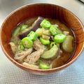 azbjbn's cooksnap of when they made なす オクラ 油揚げの味噌汁^^.
