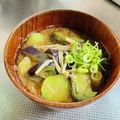 azbjbn's cooksnap of when they made なす えのき 油揚げの味噌汁.