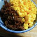 ちくわ君's cooksnap of when they made 牛肉ミンチの二色丼　美味しすぎるので注意.
