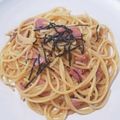 リンリン☆☆☆'s cooksnap of when they made 塩辛と卵のスパゲティ.