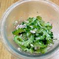 ルぴあ's cooksnap of when they made ゴーヤとツナとかつお節のおひたし.