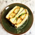 ナピト's cooksnap of when they made おひとりさまのコロッケミートソースサンド.