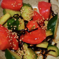ヨシヨッシー's cooksnap of when they made トマトときゅうりの中華和え.