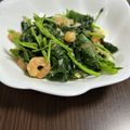 らむちゃんの中の人's cooksnap of when they made モロヘイヤとエビのニンニク炒め.
