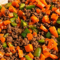 ame-ikuru's cooksnap of when they made 簡単！ピーマンと人参のそぼろ丼.