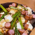 7e☆'s cooksnap of when they made アスパラとソーセージの豆腐炒め.