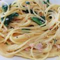 宙ママつっきー's cooksnap of when they made 大食さんのDIET＠鮭と青菜のパスタ.