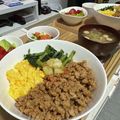 有馬臣's cooksnap of when they made 鶏そぼろの３色丼.