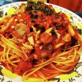 ダッフィーニーうに's cooksnap of when they made 牡蠣とマッシュルームのトマトソースパスタ.