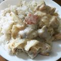 まーく71's cooksnap of when they made 鶏もも肉とキャベツのチーズクリーム煮.