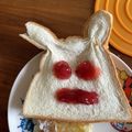 まめ郎's cooksnap of when they made ✨トーストしてにゃ✨ねこぱん。.