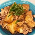 つぶあんころりん's cooksnap of when they made 甘辛白なす豚のフライドオニオンがけ.