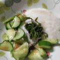 森のエナガ's cooksnap of when they made トロロがけ♪オクラときゅうりの梅和え.