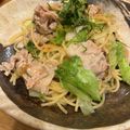 えりまきたま's cooksnap of when they made 豚バラレタスと大葉の和風パスタ.