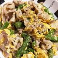 mariri2121's cooksnap of when they made ☆簡単☆ 豚肉とアスパラのマヨたま炒め.