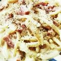 tocoたん's cooksnap of when they made カルボナーラうどん.