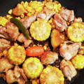 クックAT9VL9☆'s cooksnap of when they made 簡単＊トウモロコシと鶏もも肉の照り焼き.