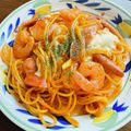 kinniko's cooksnap of when they made エビとモッツァレラのトマトパスタ.