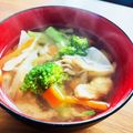 kinniko's cooksnap of when they made 鶏肉とブロッコリーの具だくさんみそ汁.