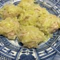 たまゴン♪'s cooksnap of when they made せいろ蒸し☆豚ミンチ春キャベツ豆腐焼売.