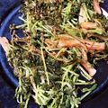 まーちゃろう's cooksnap of when they made 片栗粉で＊豆苗とカニカマのカリカリ焼き＊.