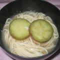 まめ小町's cooksnap of when they made 茄子と素麺のみそ汁！.