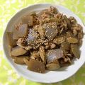 moruchama's cooksnap of when they made 豚バラ肉とこんにゃくと牛蒡うま味炒め.