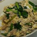 Kたん's cooksnap of when they made 簡単！ひき肉とにらの卵とじ.