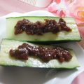 miyuki12's cooksnap of when they made 肉味噌のせた胡瓜ボート【具のソース】④.