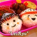 LeoRyu's cooksnap of when they made キャラ弁♪ニコニコおにぎり運動会弁当＾＾.