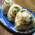 澤岡誼's cooksnap of when they made 野沢菜とスクランブルエッグのおにぎり☆.
